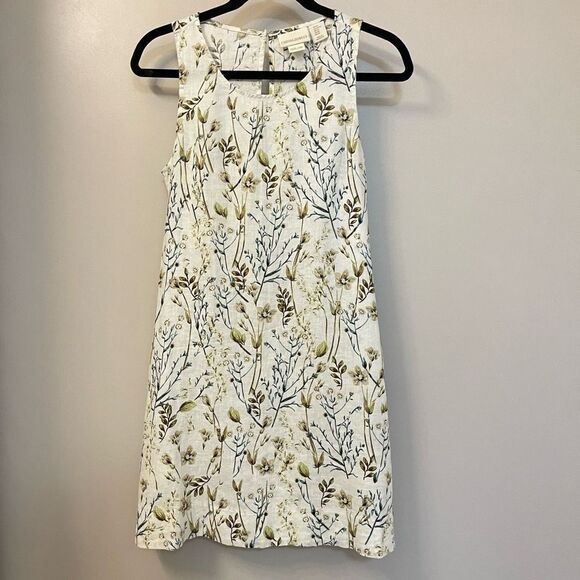 Cynthia Rowley NWT Linen Floral A-line Dress Sz XS - Picture 1 of 11